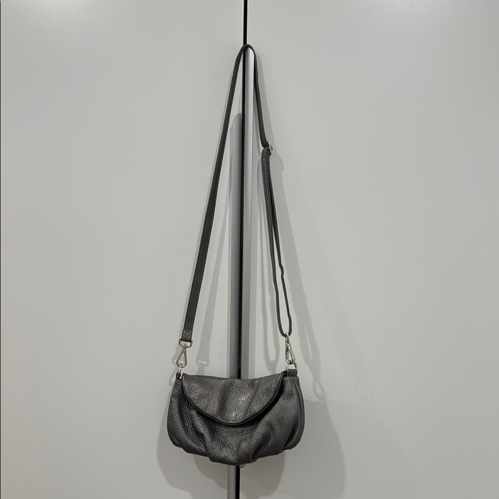 Roots Genuine Leather Gray Shoulder Bag